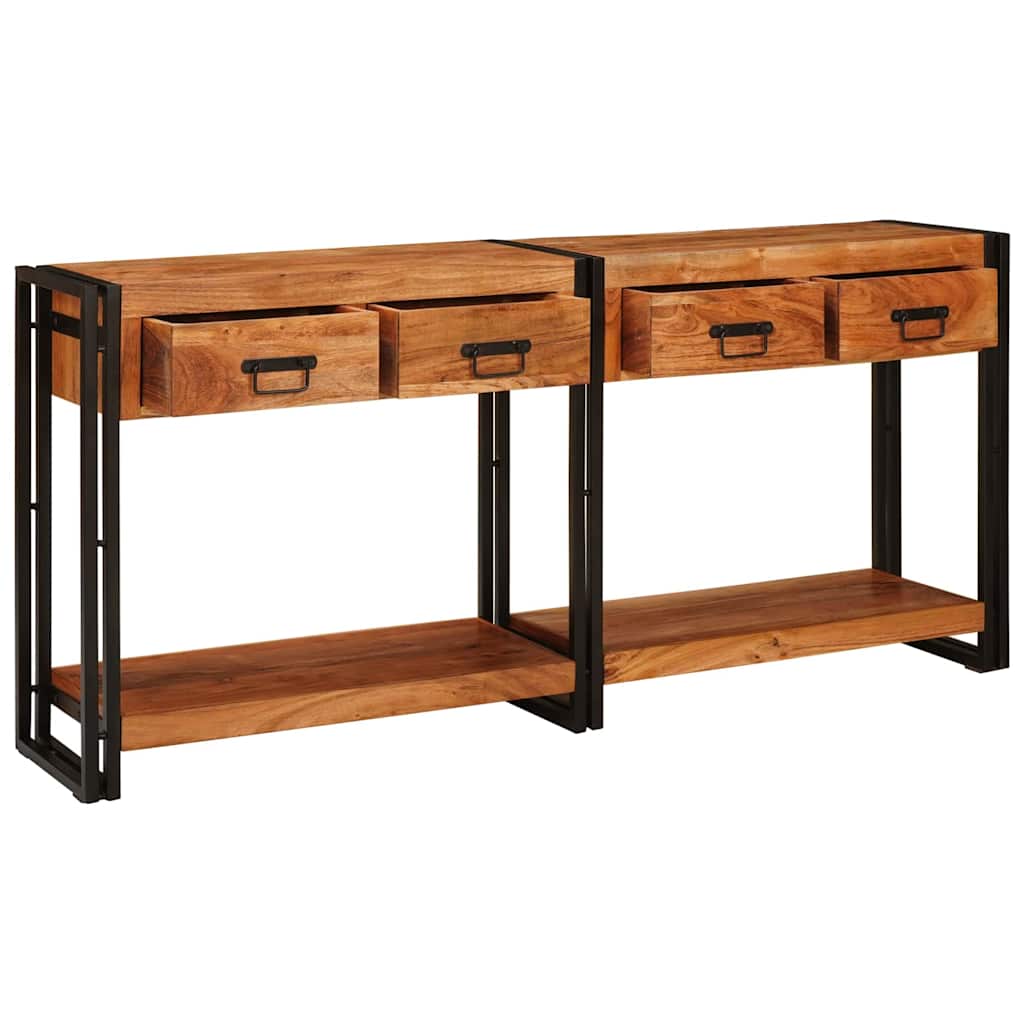 Tables console avec tiroir 2 pcs Marron Bois d'Acacia Massif - XIOS