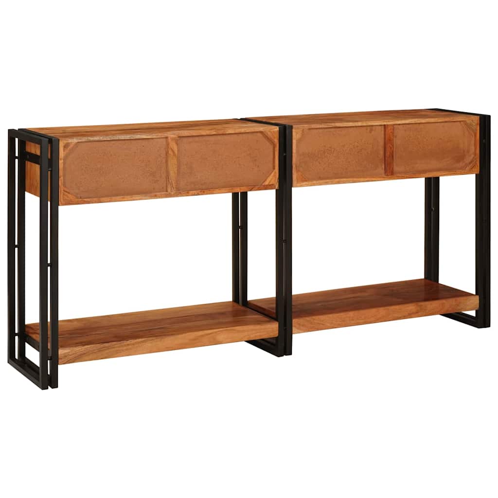 Tables console avec tiroir 2 pcs Marron Bois d'Acacia Massif - XIOS