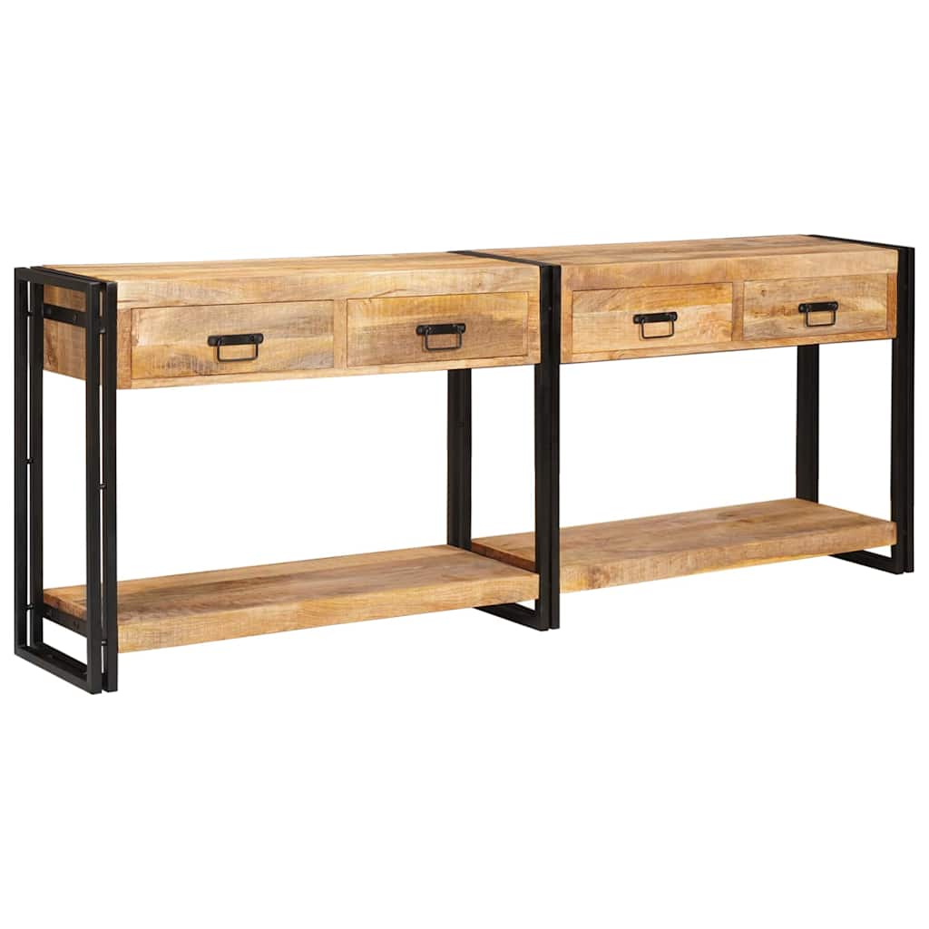 Tables console avec tiroir 2 pcs Marron Bois de mangue massif - XIOS
