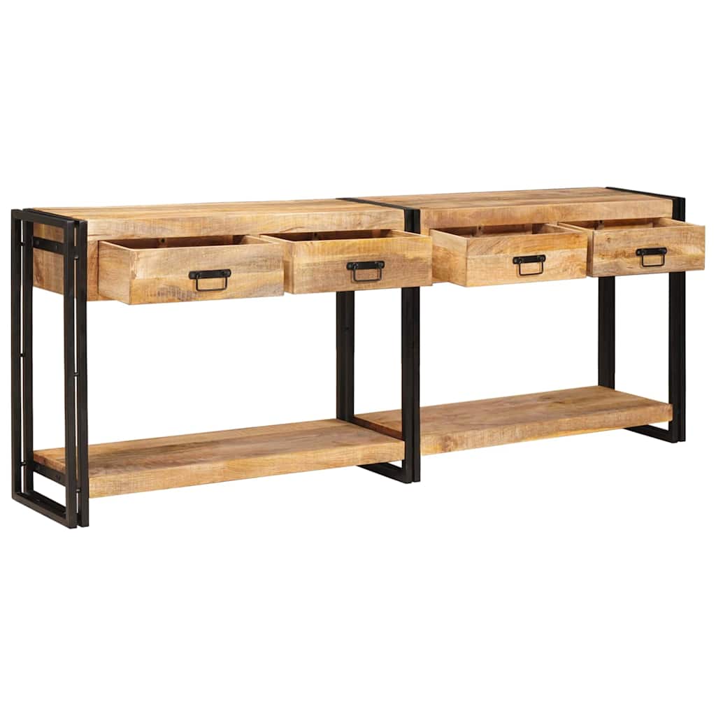 Tables console avec tiroir 2 pcs Marron Bois de mangue massif - XIOS
