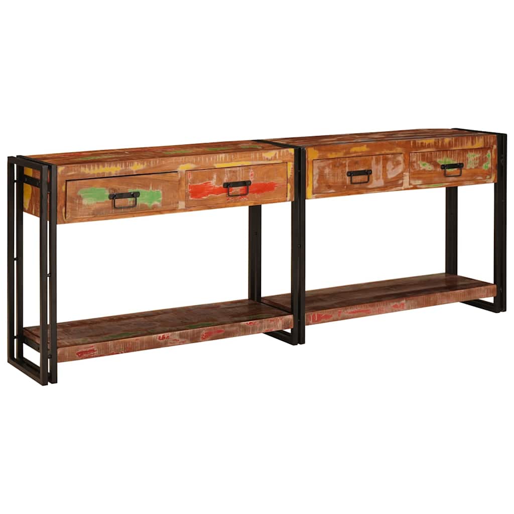 Tables console 2 pcs Multicolore Bois Recyclé Solide - XIOS