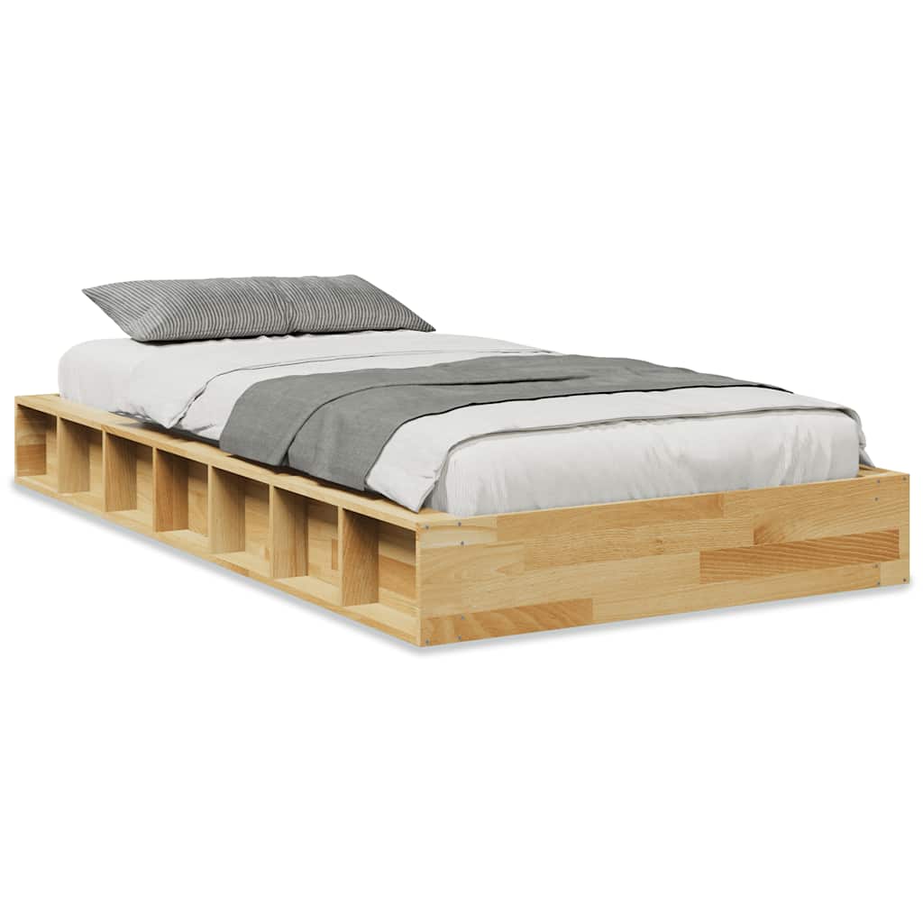 Cadre de lit sans matelas 100x200 cm bois massif de chêne - XIOS