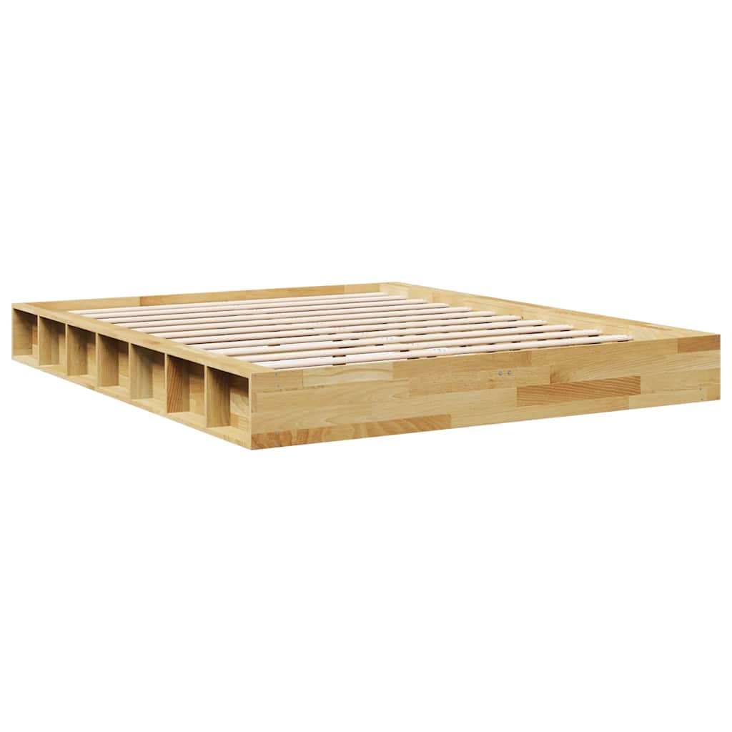 Cadre de lit sans matelas 140x200 cm bois massif de chêne - XIOS