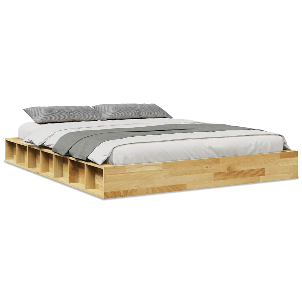 Cadre de lit sans matelas 150x200 cm bois massif de chêne - XIOS