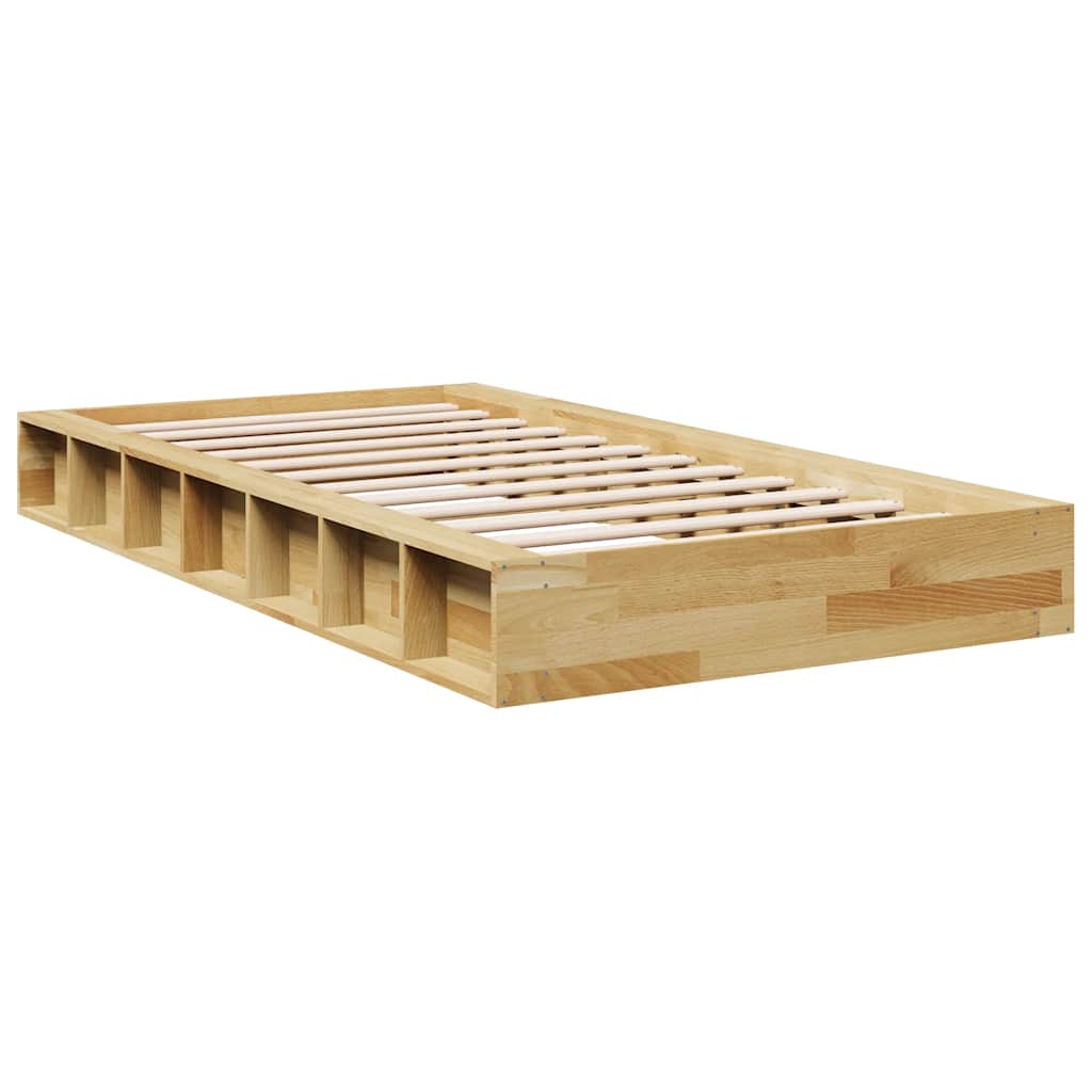Cadre de lit sans matelas 75x190 cm bois massif de chêne - XIOS