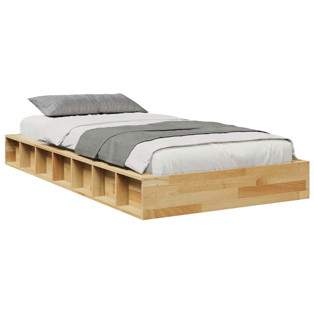 Cadre de lit sans matelas 90x190 cm bois massif de chêne - XIOS