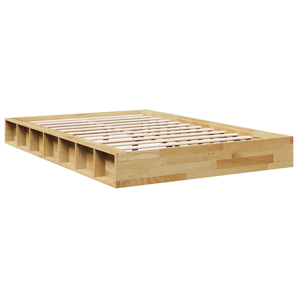 Cadre de lit sans matelas 120x190 cm bois massif de chêne - XIOS