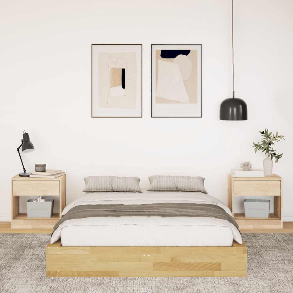 Cadre de lit sans matelas 120x190 cm bois massif de chêne - XIOS