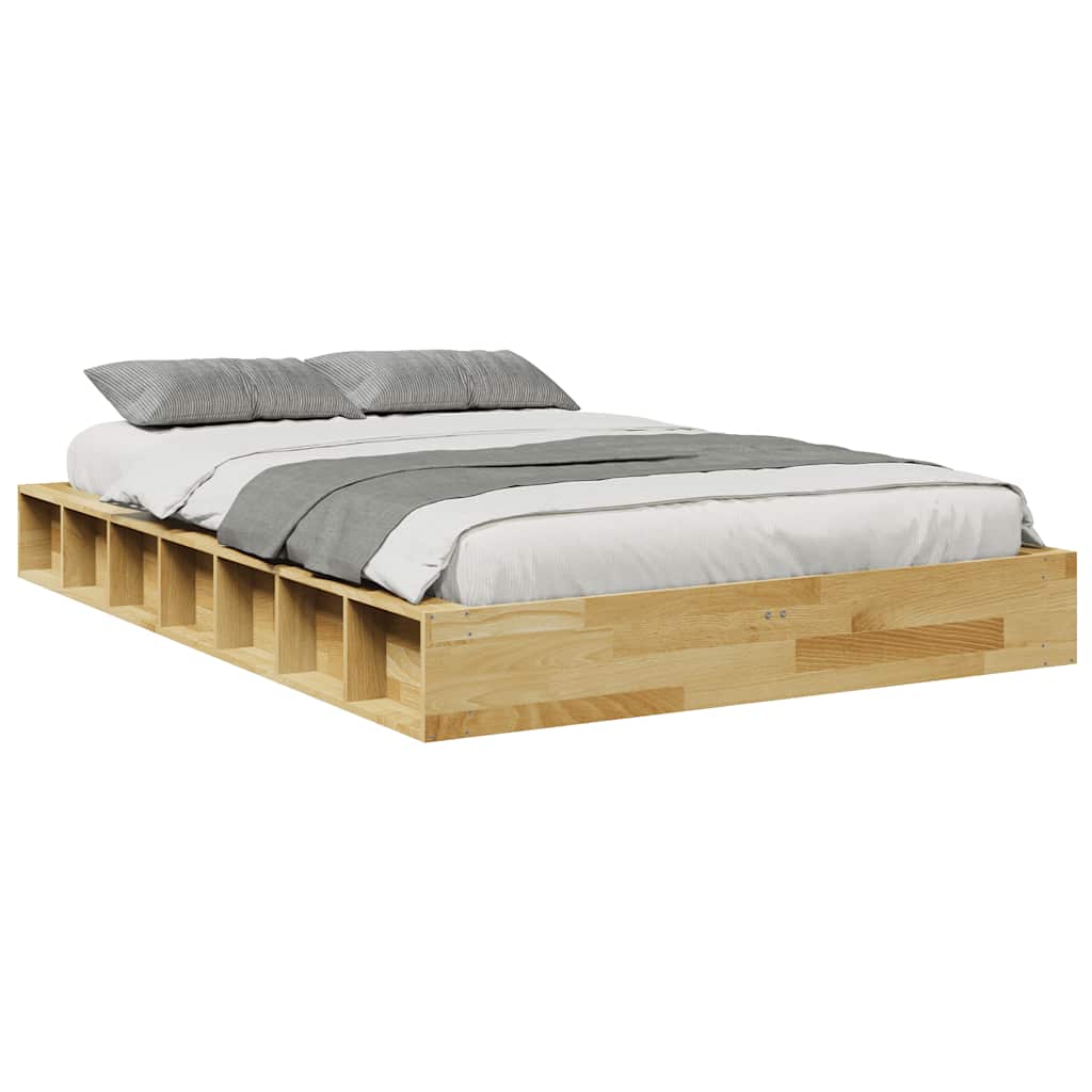 Cadre de lit sans matelas 120x190 cm bois massif de chêne - XIOS
