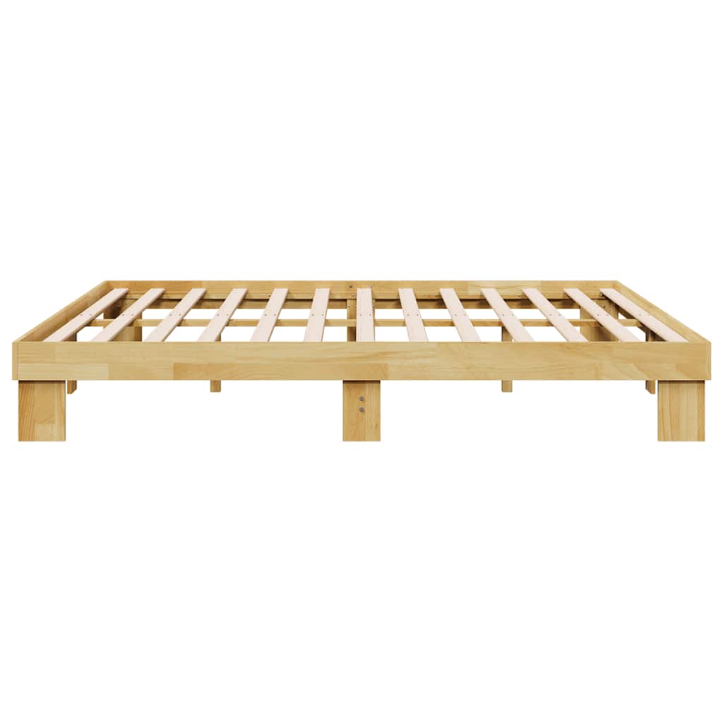 Cadre de lit sans matelas 200 x 200 cm en bois massif de chêne - XIOS
