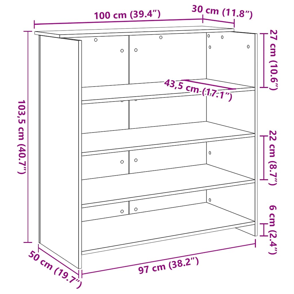 Bureau de réception Blanc 100x50x103,5 cm Bois d'ingénierie - XIOS