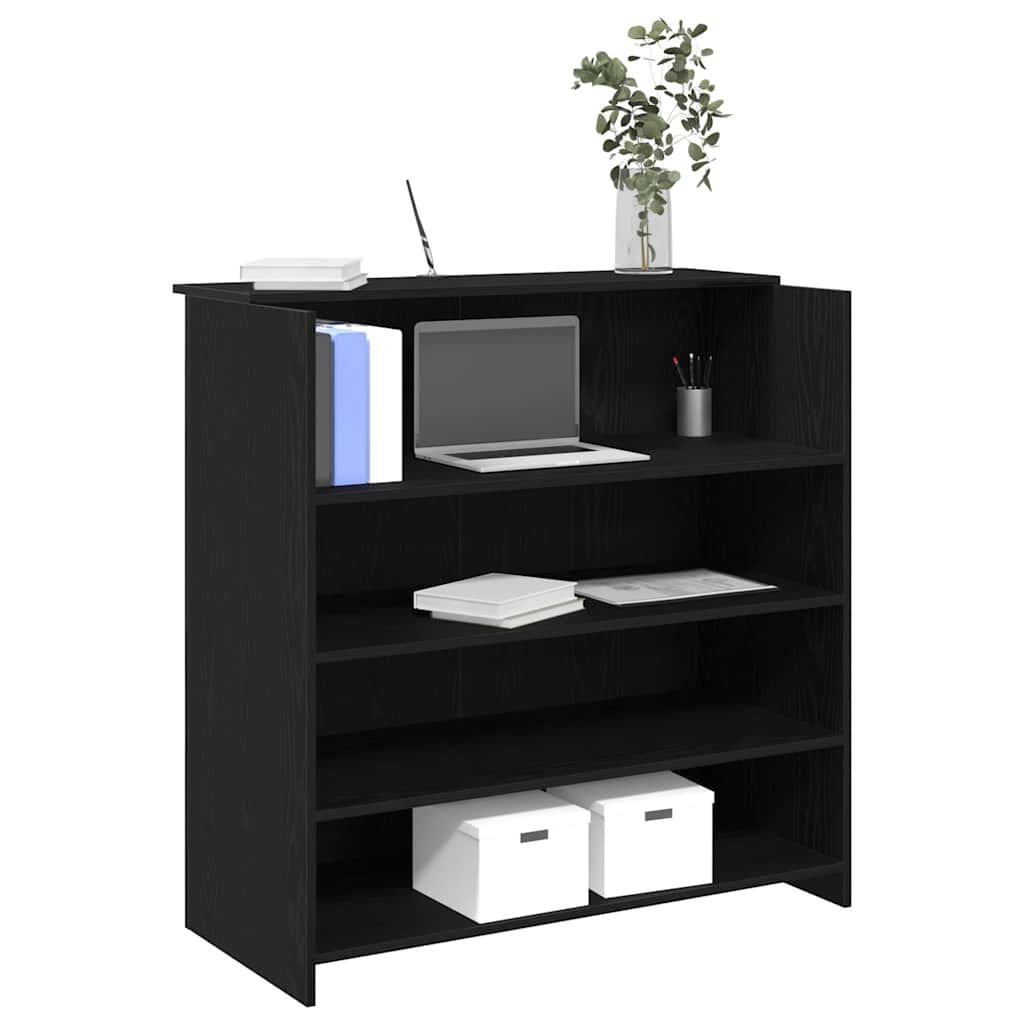 Bureau de réception Chêne noir 100x50x103,5 cm Bois d'ingénierie
