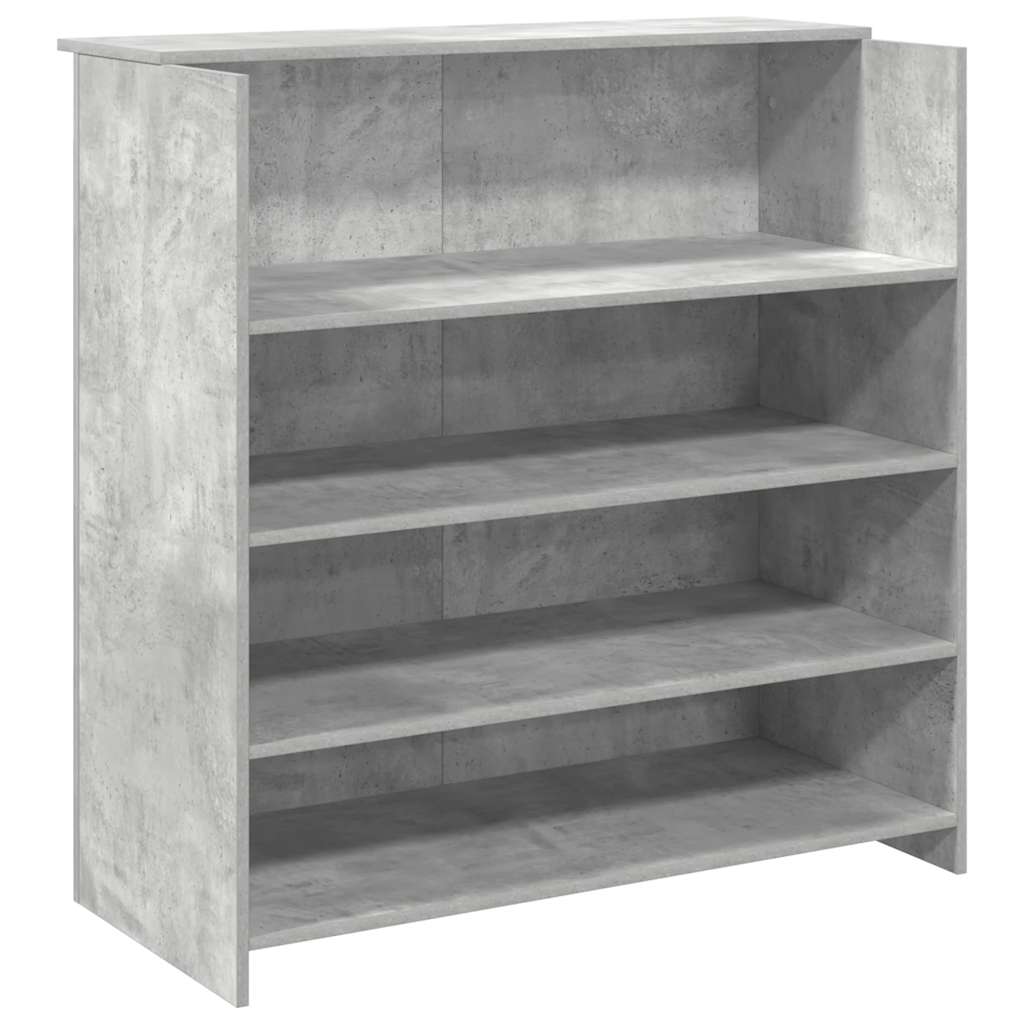Bureau de réception gris béton 100x50x103,5cm bois d'ingénierie - XIOS