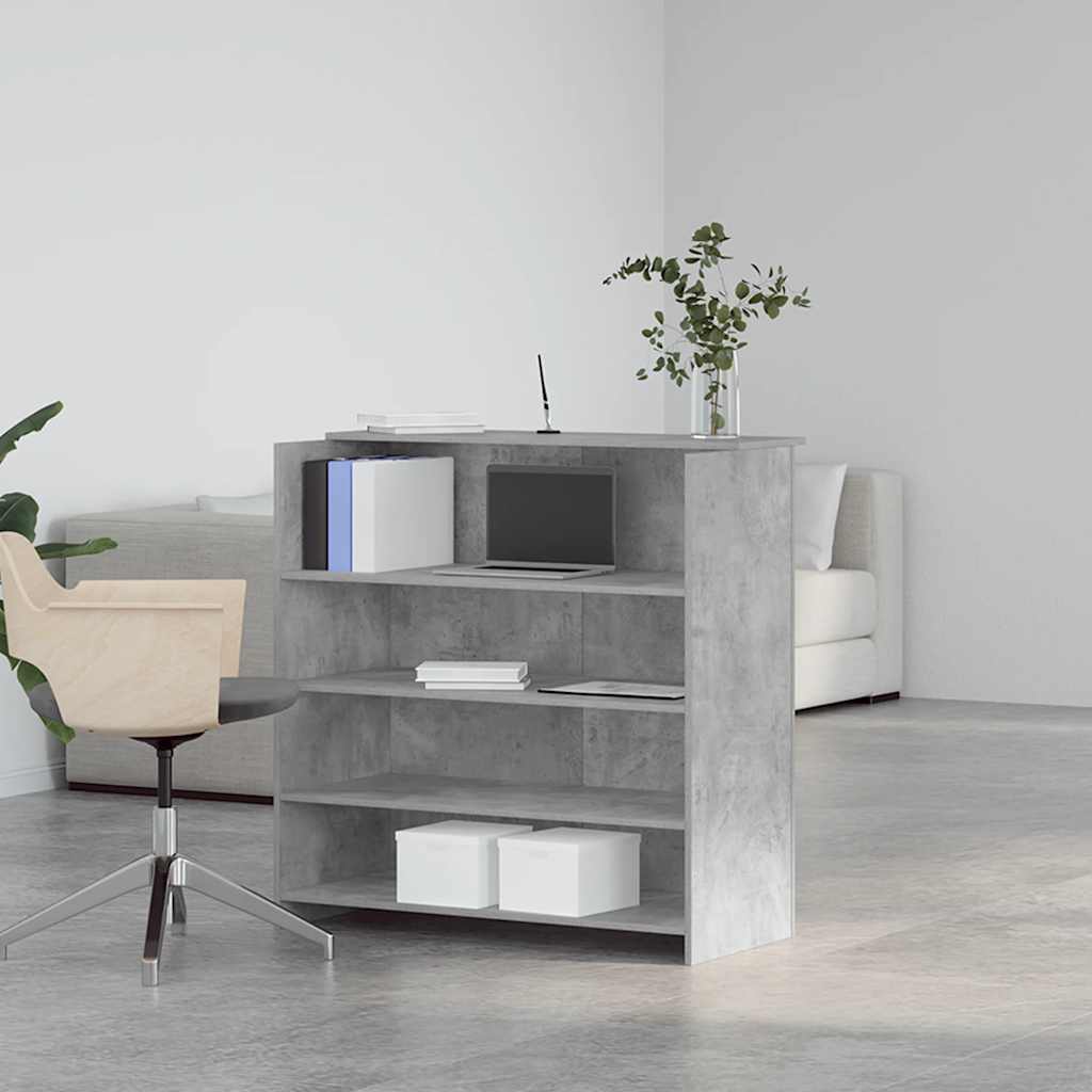 Bureau de réception gris béton 100x50x103,5cm bois d'ingénierie - XIOS