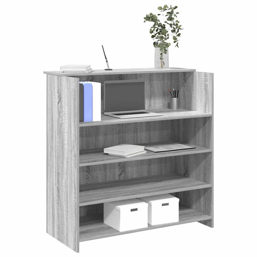 Bureau de réception sonoma gris 100x50x103,5 cm bois ingénierie - XIOS