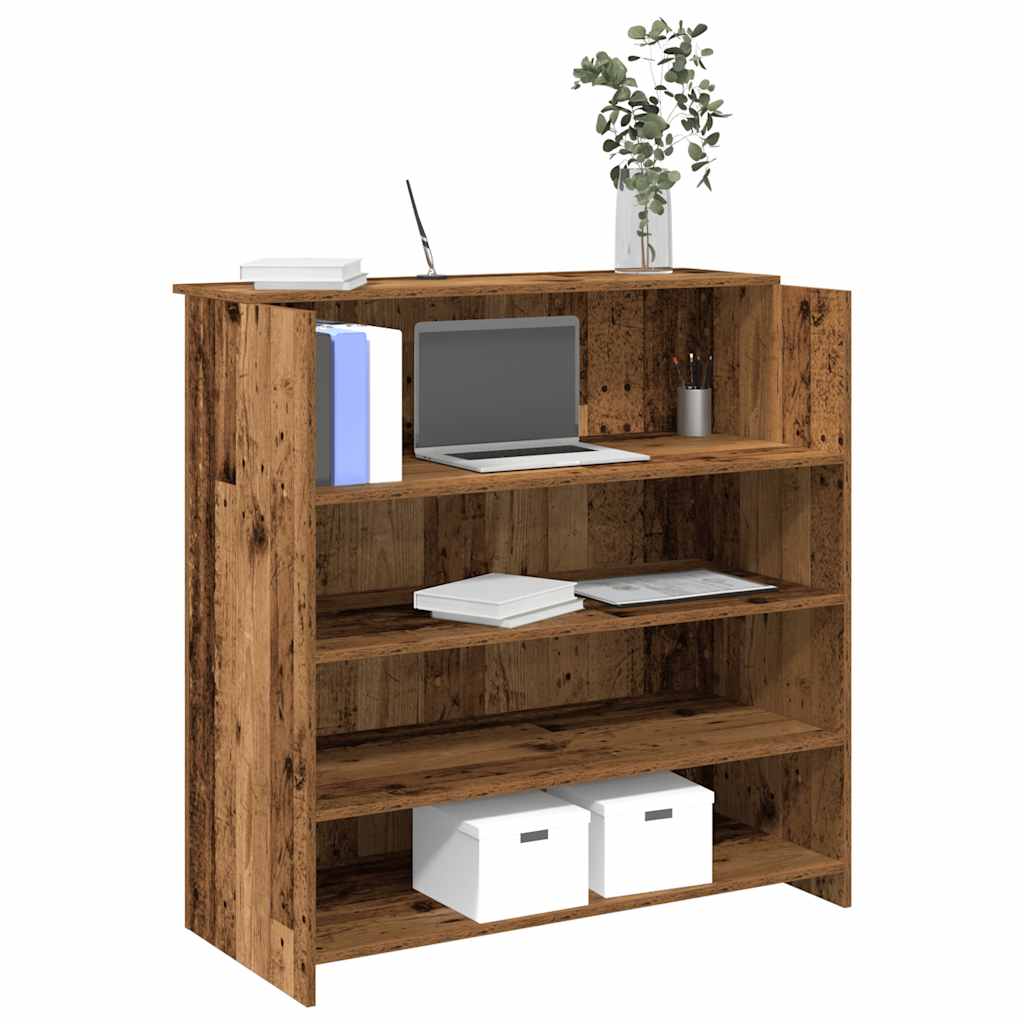 Bureau de réception vieux bois 100x50x103,5cm bois d'ingénierie