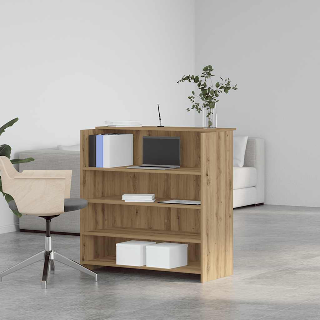 Bureau réception chêne artisanal 100x50x103,5cm bois ingénierie - XIOS