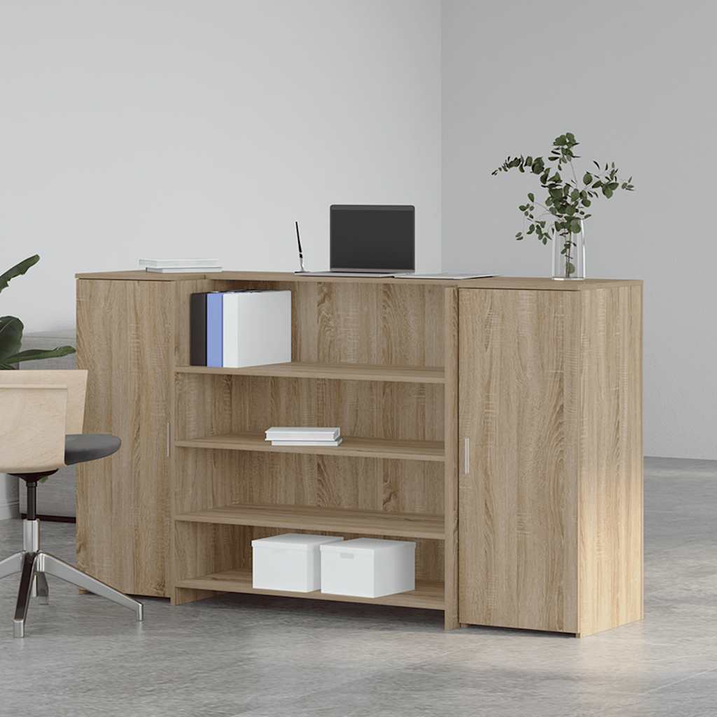 Bureau réception chêne sonoma 180x50x103,5 cm bois d'ingénierie - XIOS