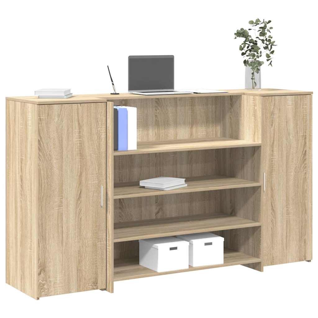 Bureau réception chêne sonoma 180x50x103,5 cm bois d'ingénierie - XIOS