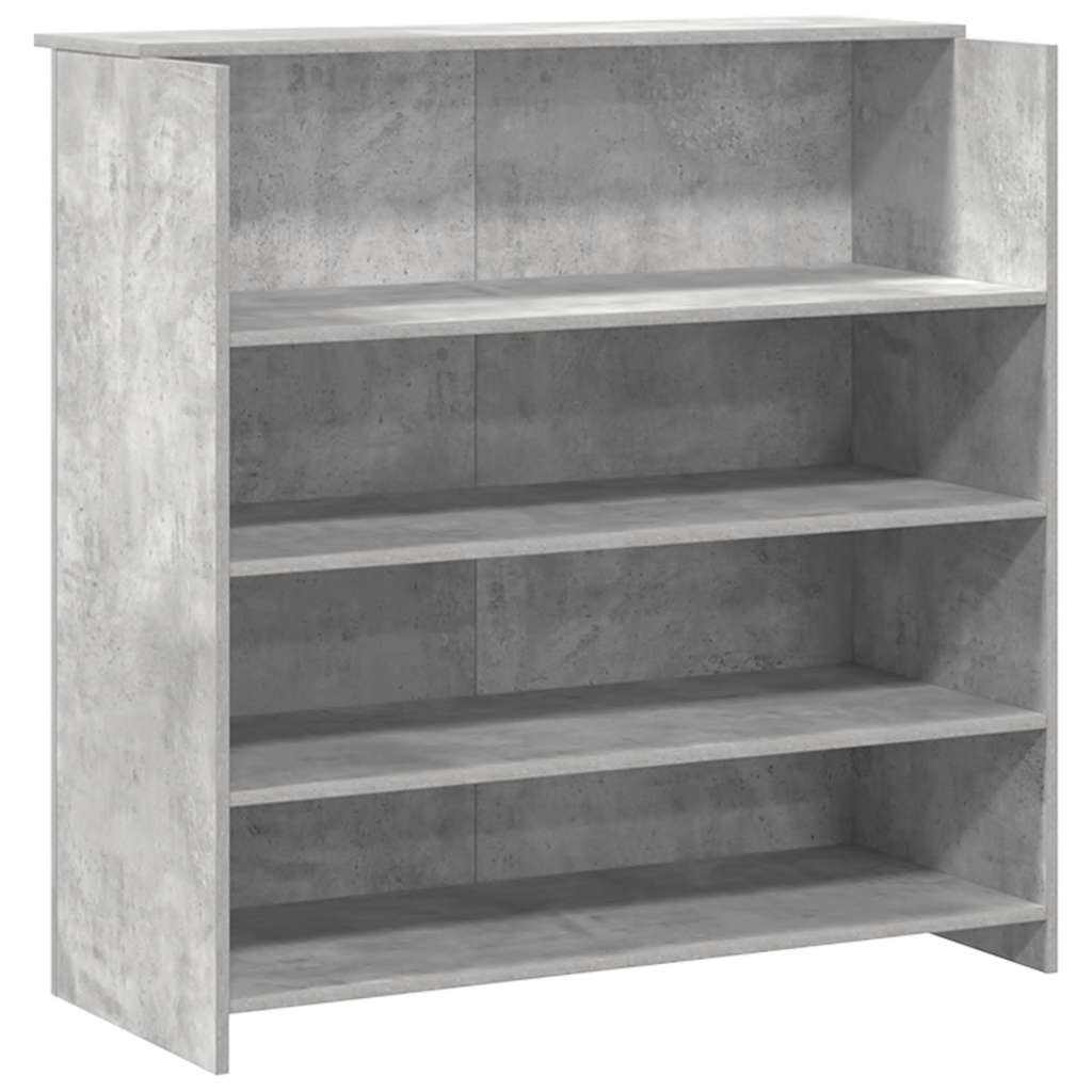Bureau de réception gris béton 180x50x103,5cm bois d'ingénierie - XIOS