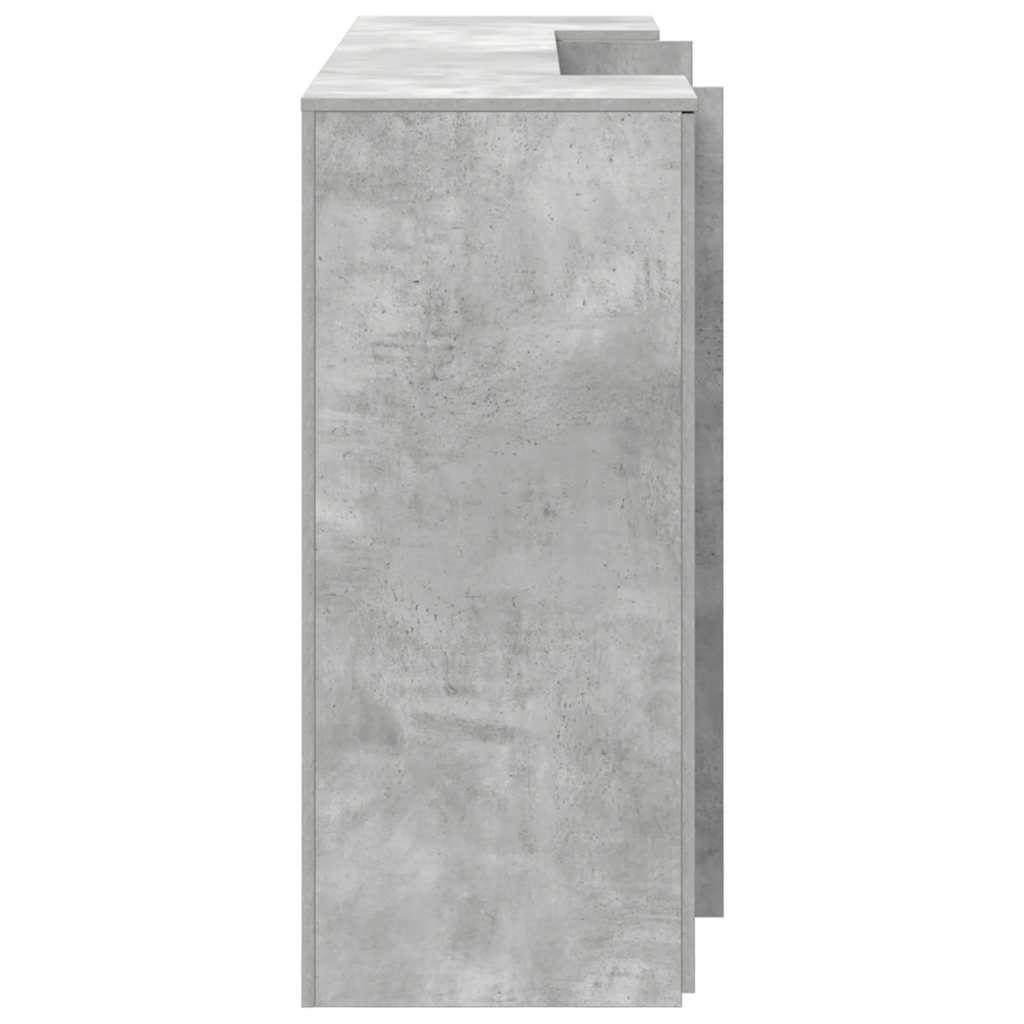 Bureau de réception gris béton 180x50x103,5cm bois d'ingénierie - XIOS