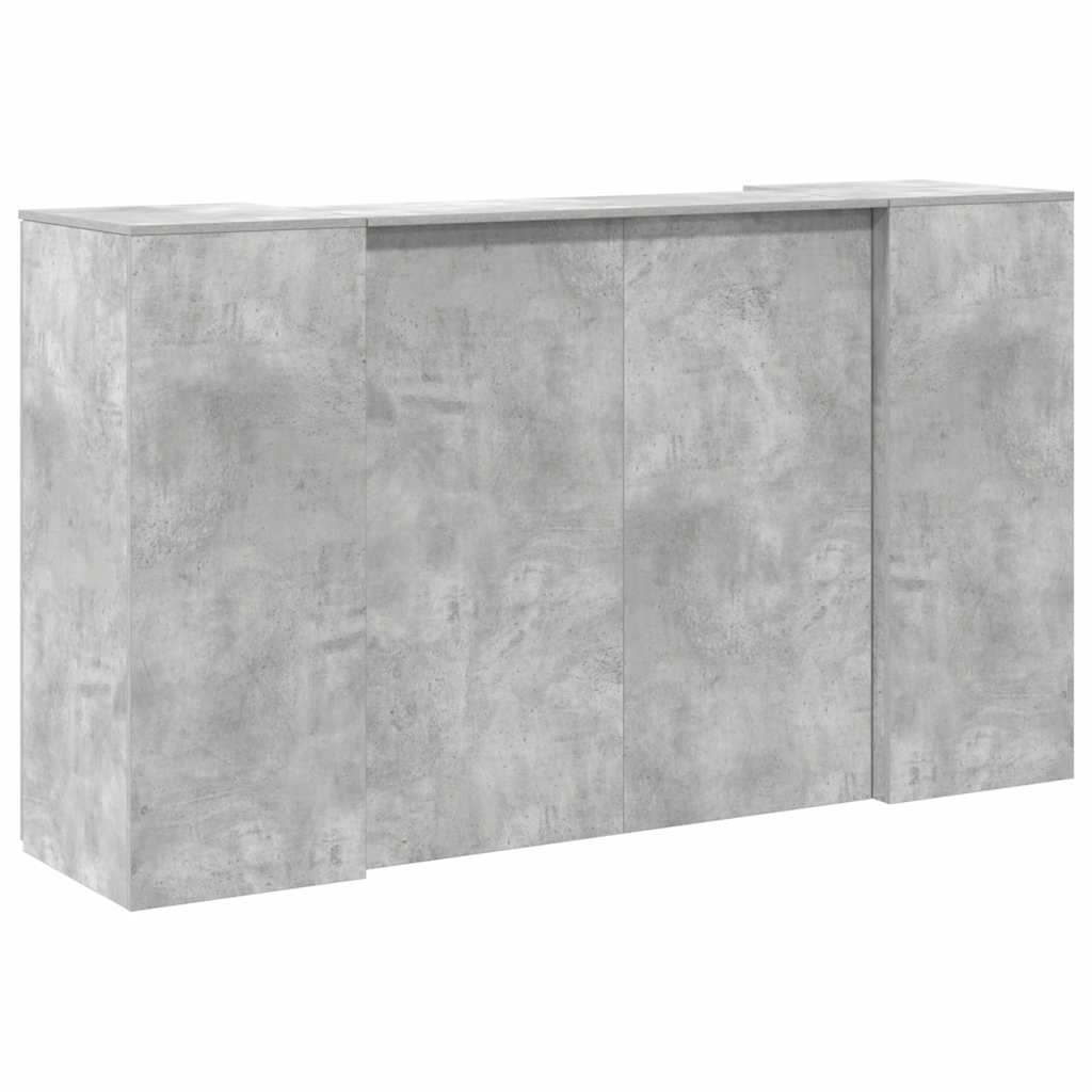 Bureau de réception gris béton 180x50x103,5cm bois d'ingénierie - XIOS