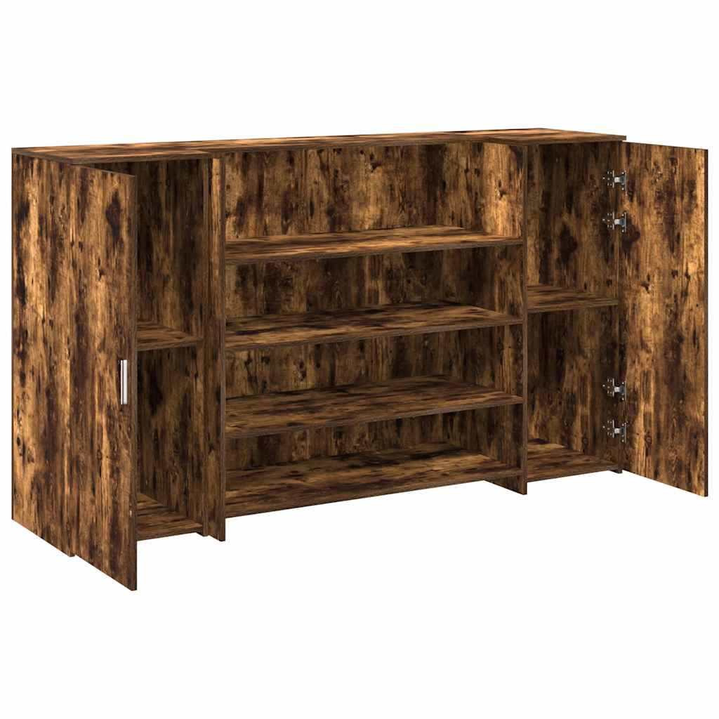 Bureau de réception chêne fumé 180x50x103,5cm bois d'ingénierie