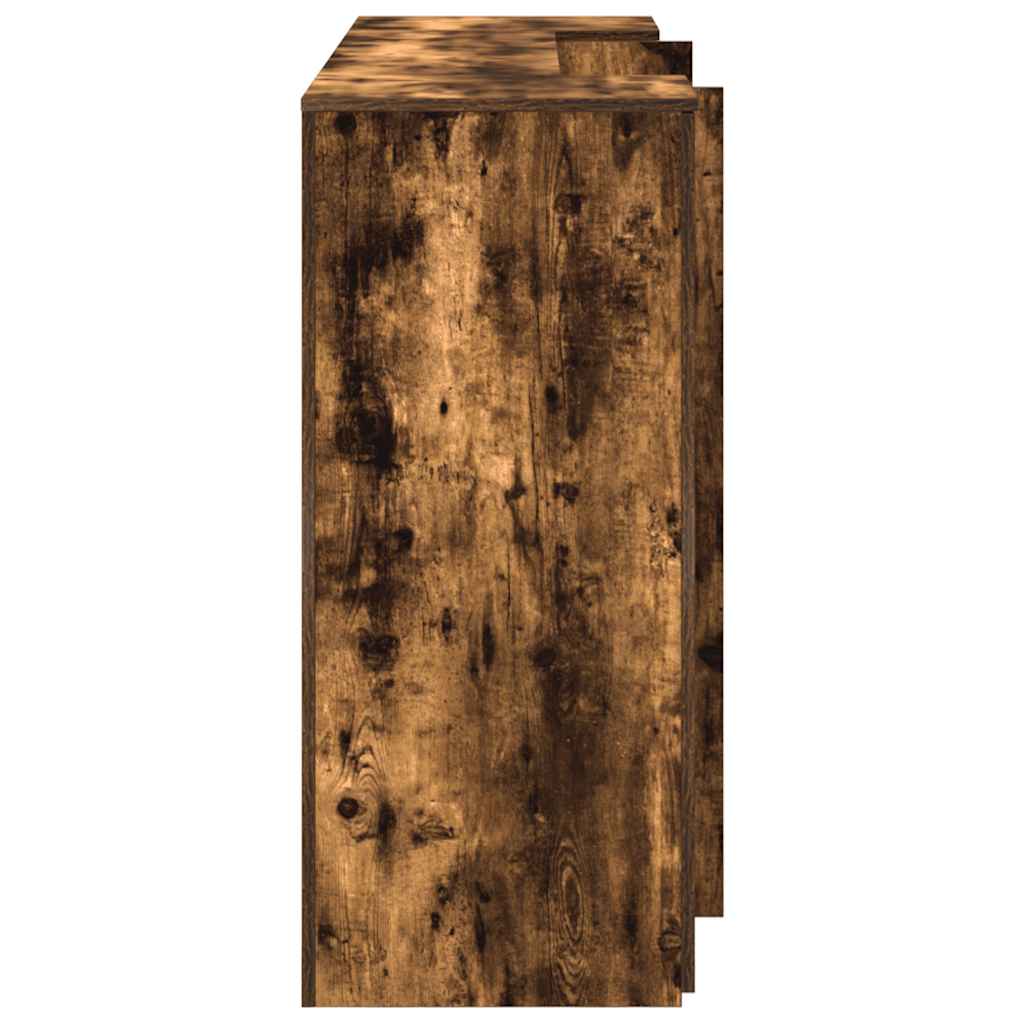 Bureau de réception chêne fumé 180x50x103,5cm bois d'ingénierie - XIOS