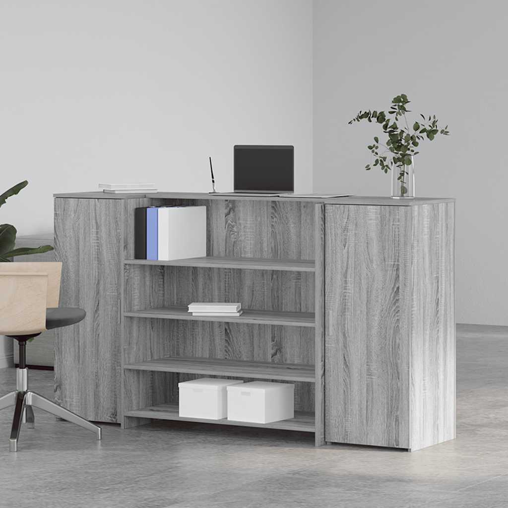 Bureau de réception sonoma gris 180x50x103,5 cm bois ingénierie - XIOS