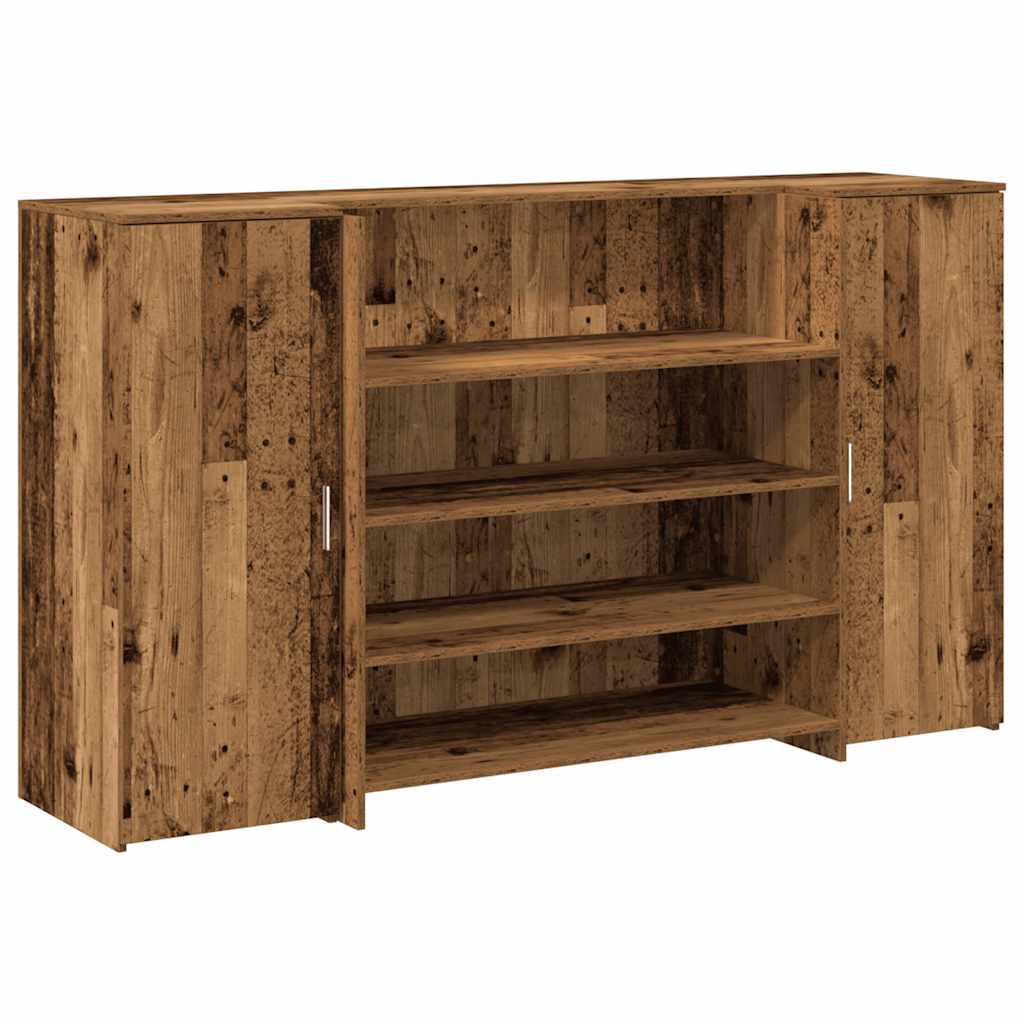 Bureau de réception vieux bois 180x50x103,5cm bois d'ingénierie