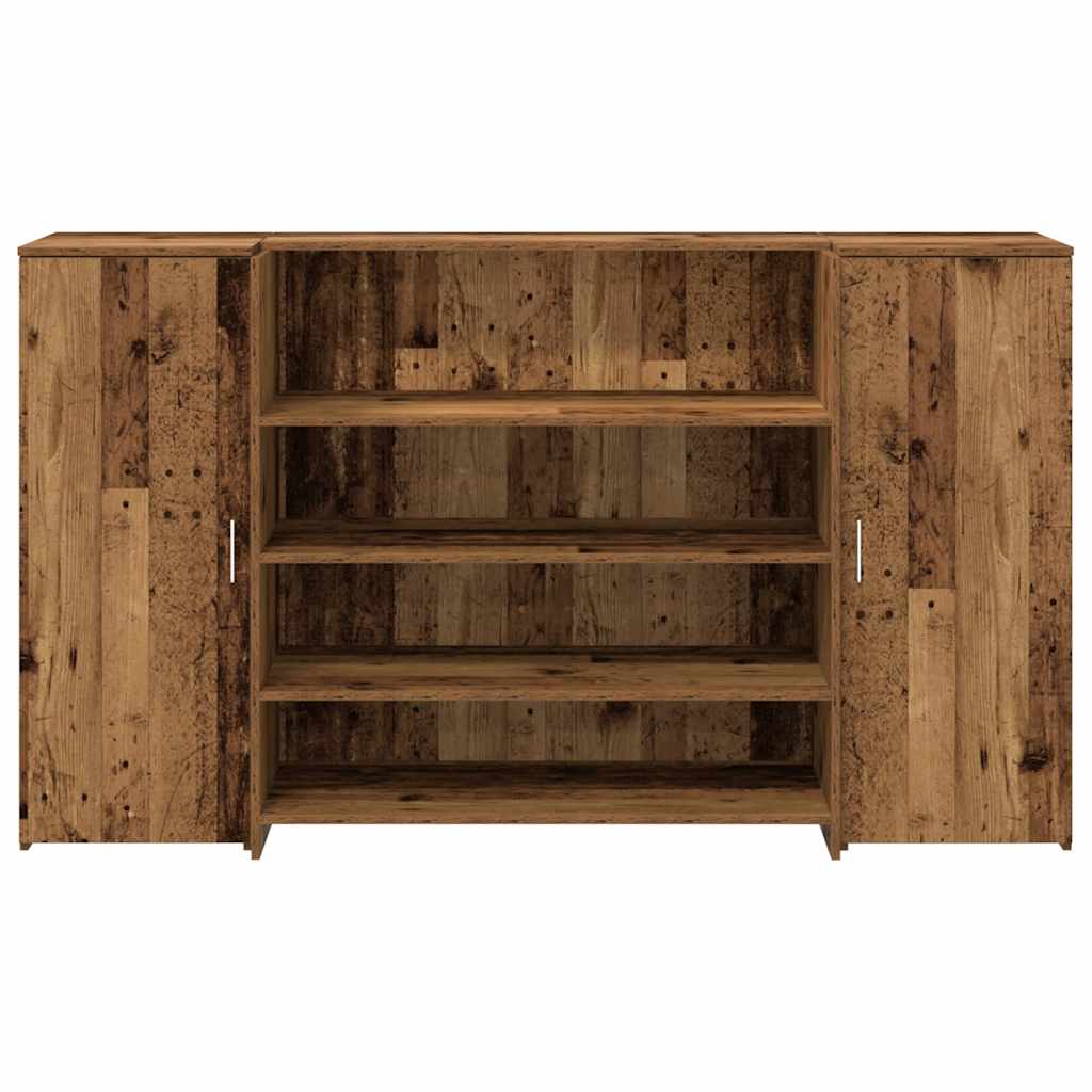 Bureau de réception vieux bois 180x50x103,5cm bois d'ingénierie