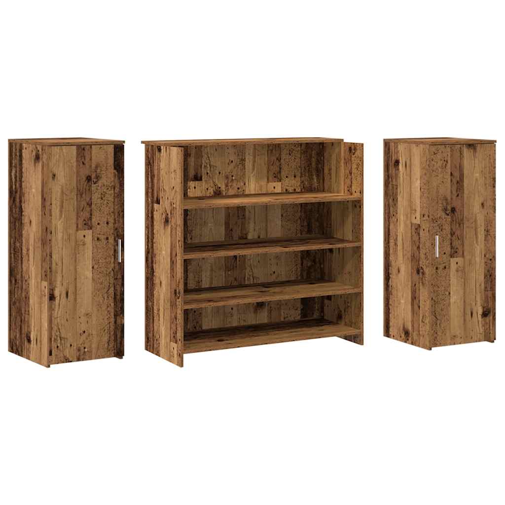 Bureau de réception vieux bois 180x50x103,5cm bois d'ingénierie