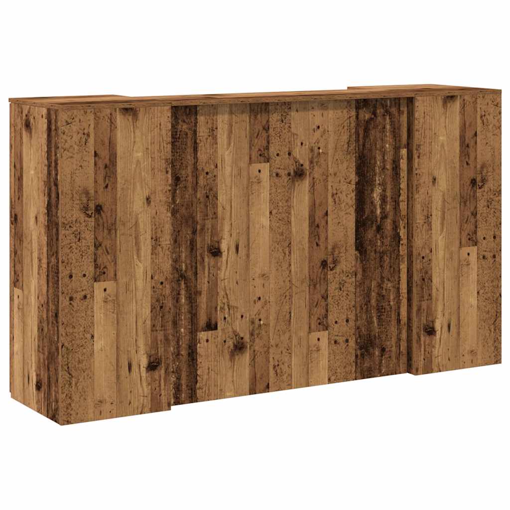 Bureau de réception vieux bois 180x50x103,5cm bois d'ingénierie