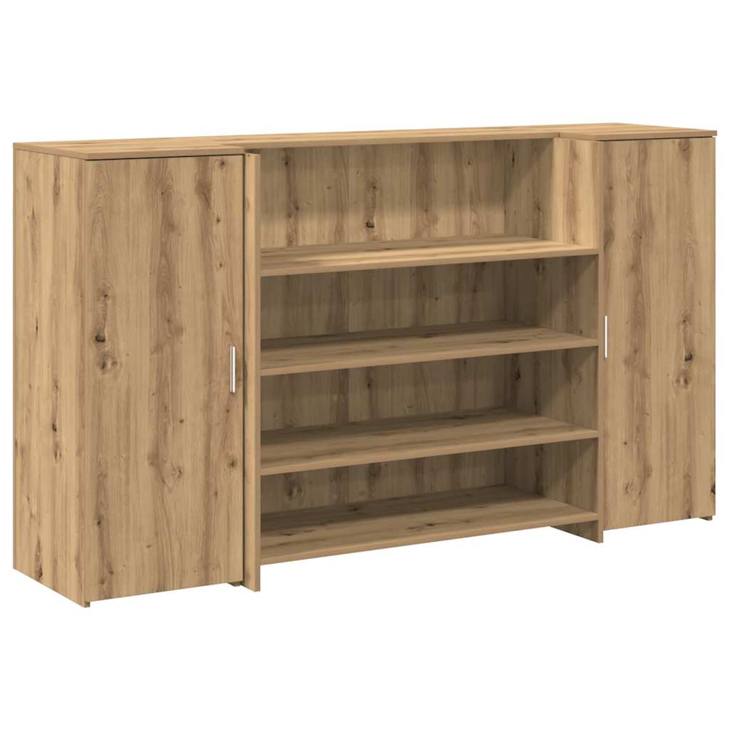 Bureau réception chêne artisanal 180x50x103,5cm bois ingénierie