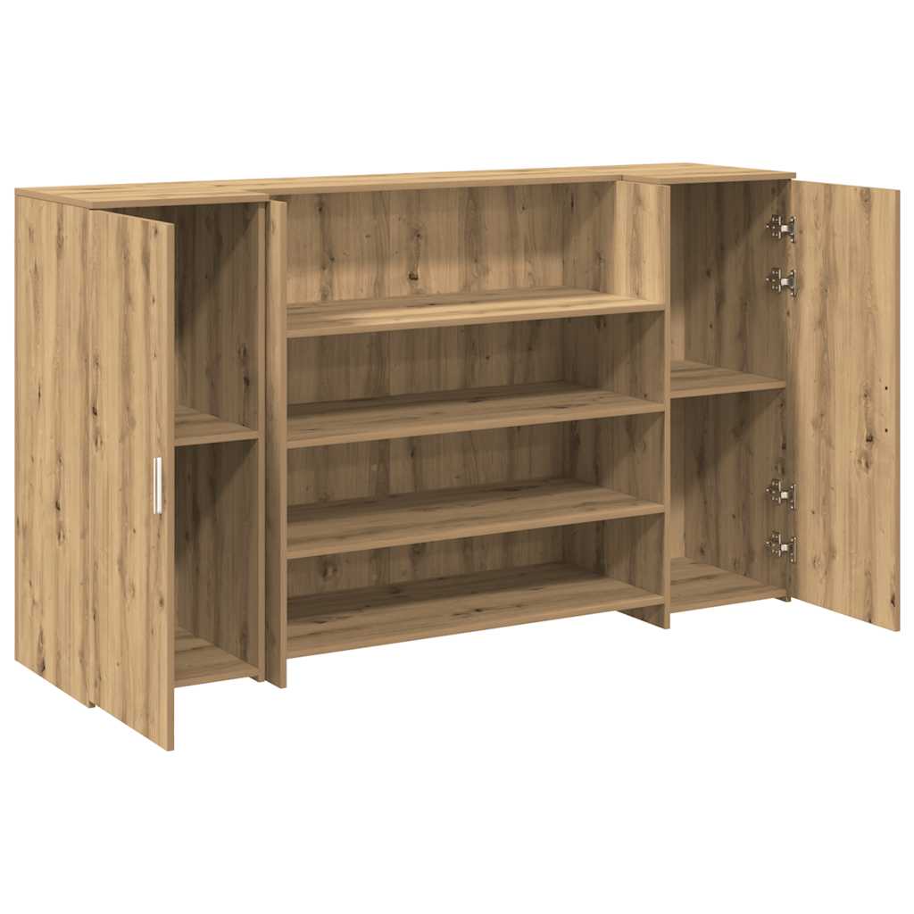 Bureau réception chêne artisanal 180x50x103,5cm bois ingénierie - XIOS