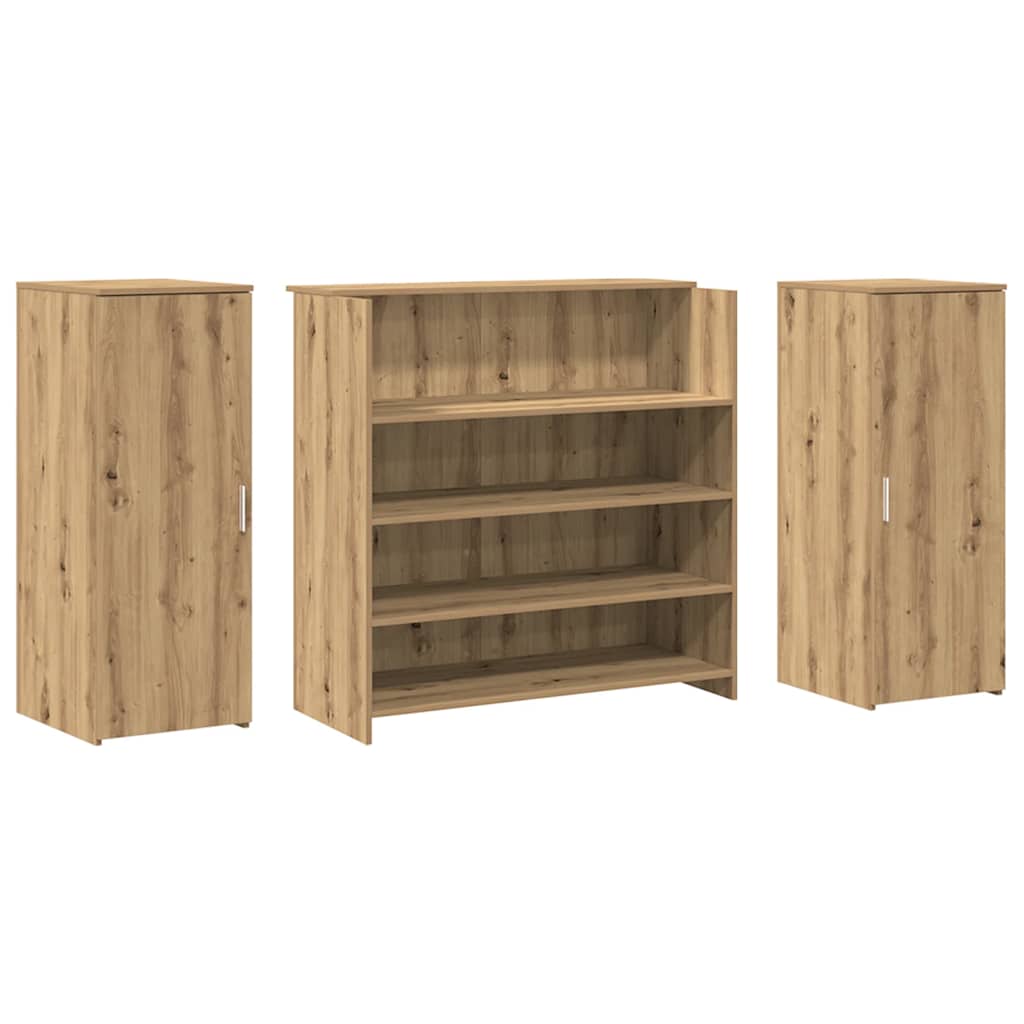 Bureau réception chêne artisanal 180x50x103,5cm bois ingénierie - XIOS