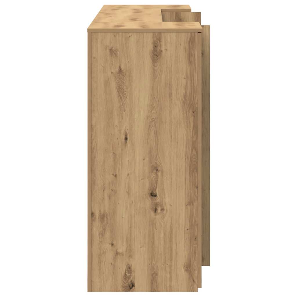 Bureau réception chêne artisanal 180x50x103,5cm bois ingénierie - XIOS