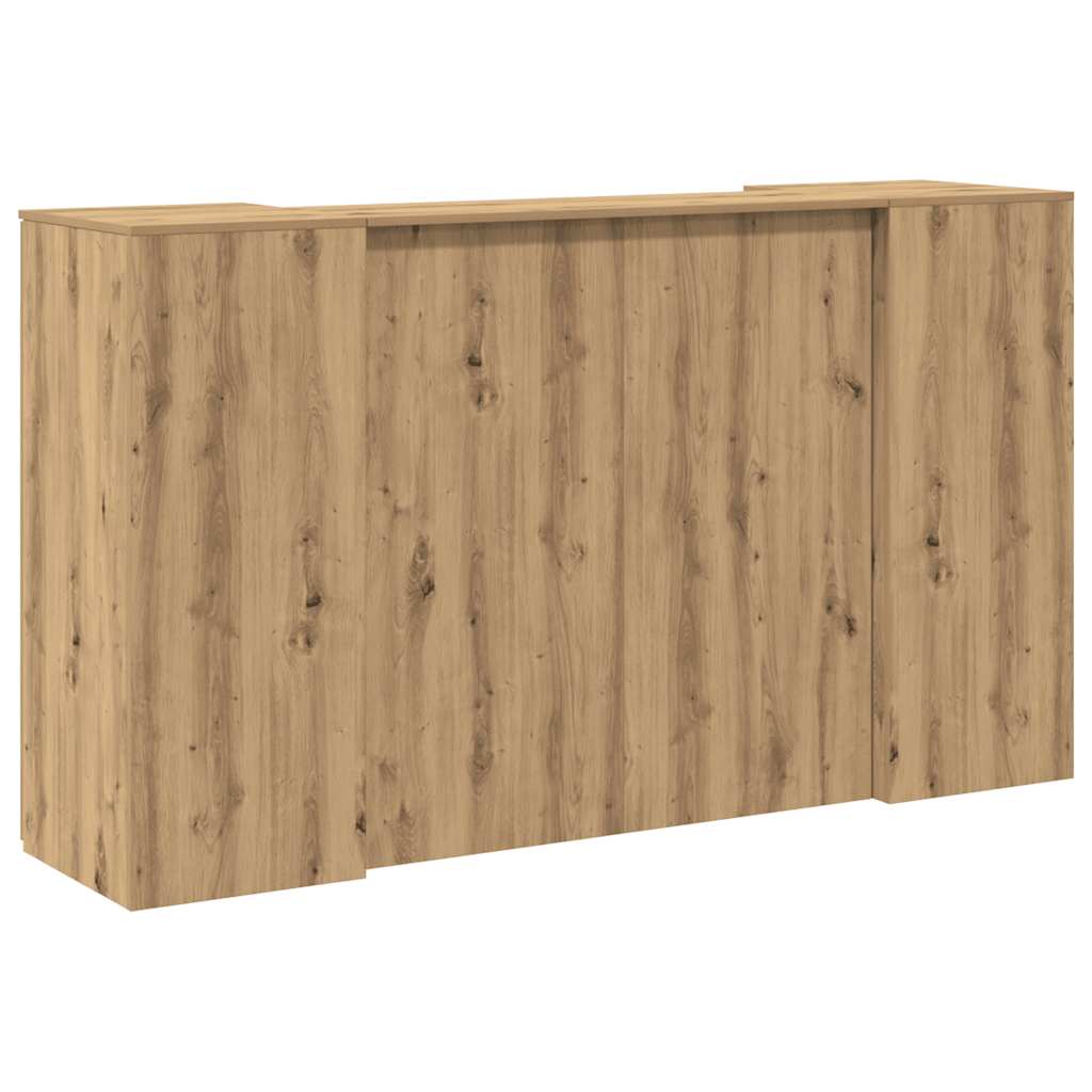 Bureau réception chêne artisanal 180x50x103,5cm bois ingénierie - XIOS