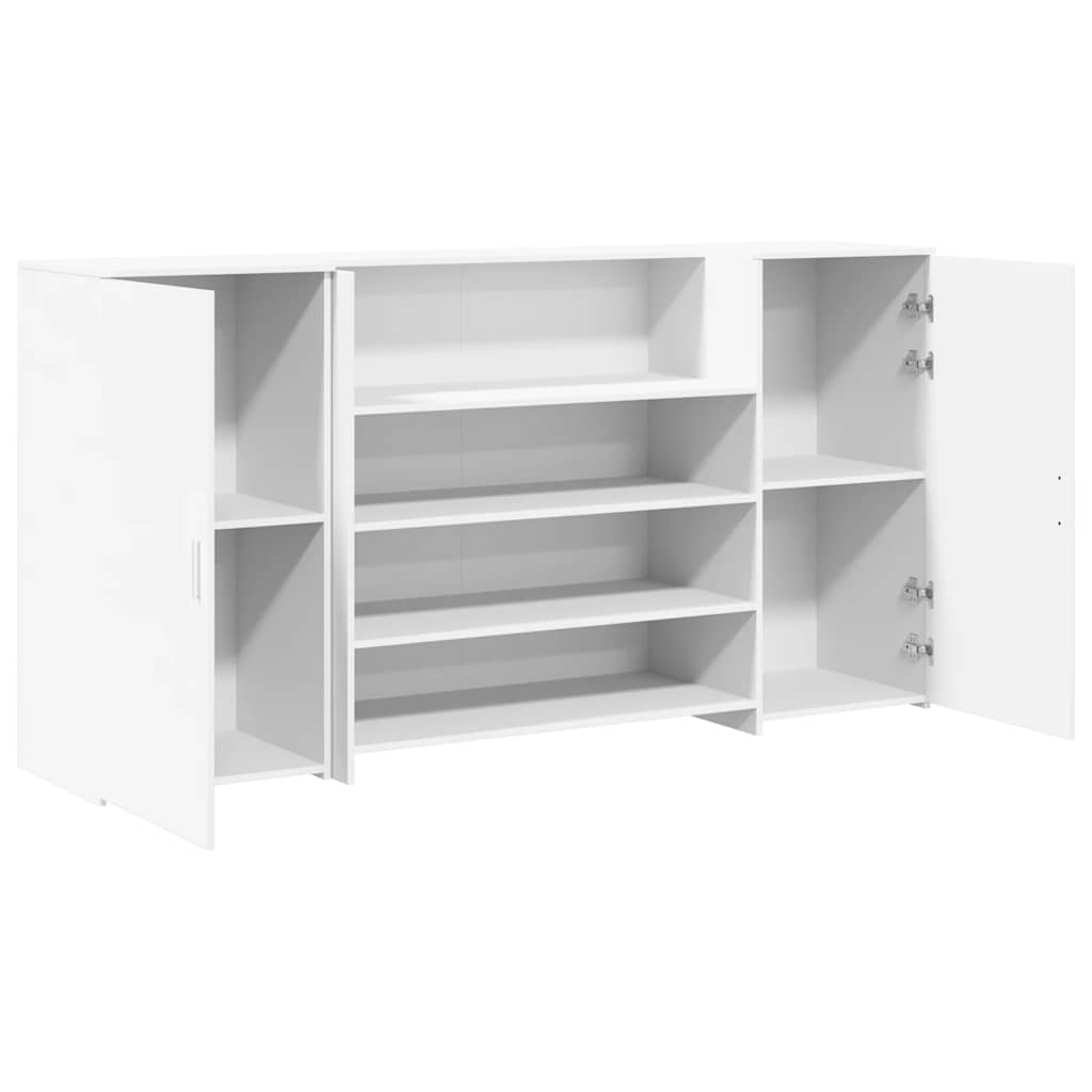 Bureau de réception blanc 200x50x103,5 cm bois d'ingénierie - XIOS