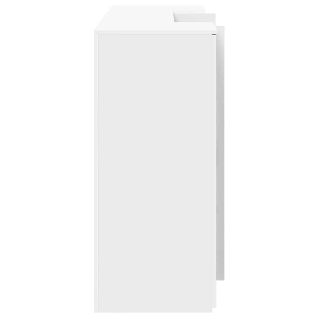 Bureau de réception blanc 200x50x103,5 cm bois d'ingénierie - XIOS