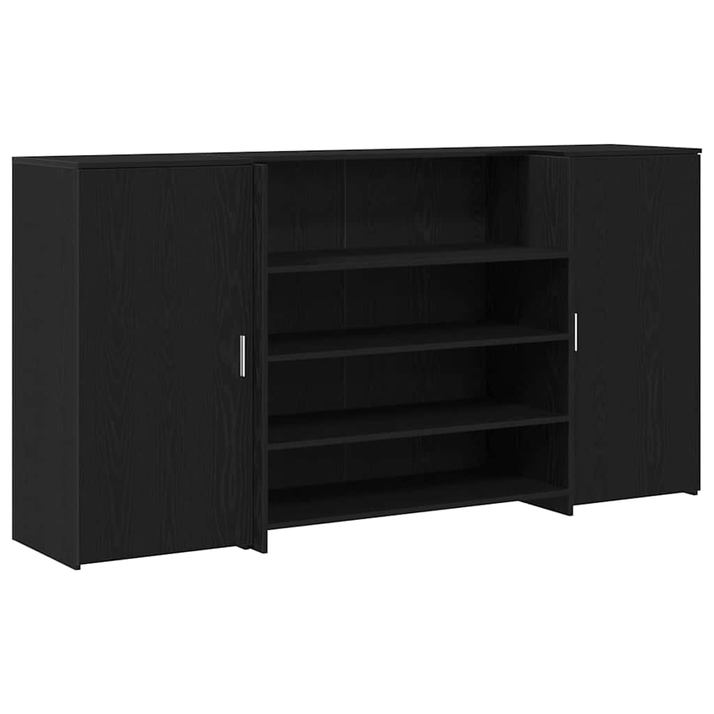 Bureau de réception Chêne noir 200x50x103,5 cm Bois d'ingénierie