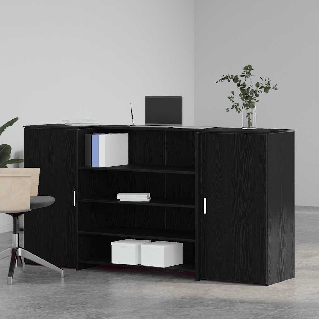 Bureau de réception Chêne noir 200x50x103,5 cm Bois d'ingénierie