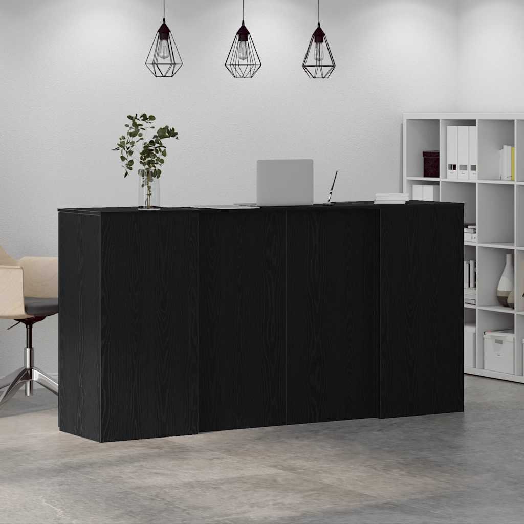 Bureau de réception Chêne noir 200x50x103,5 cm Bois d'ingénierie