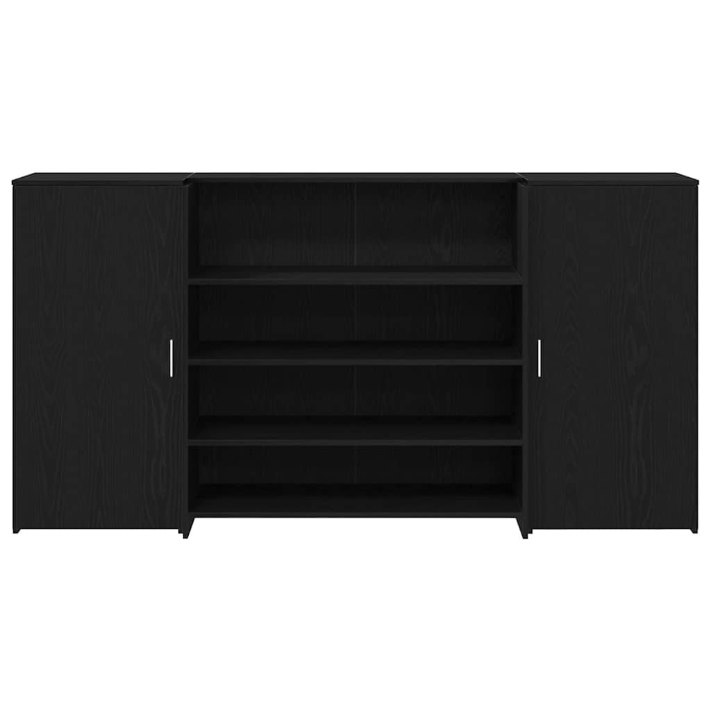 Bureau de réception Chêne noir 200x50x103,5 cm Bois d'ingénierie