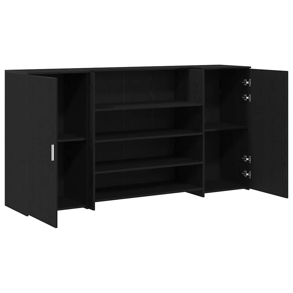 Bureau de réception Chêne noir 200x50x103,5 cm Bois d'ingénierie