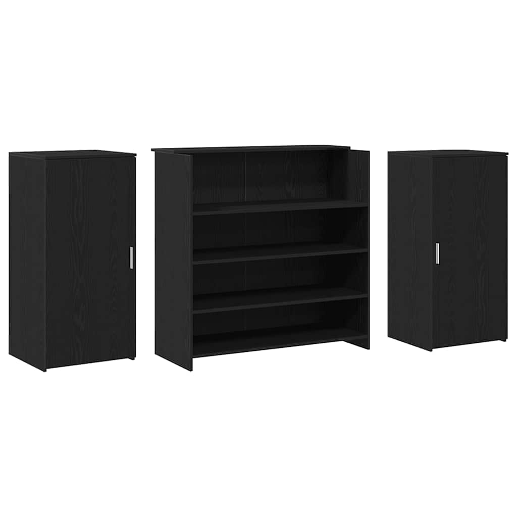 Bureau de réception Chêne noir 200x50x103,5 cm Bois d'ingénierie