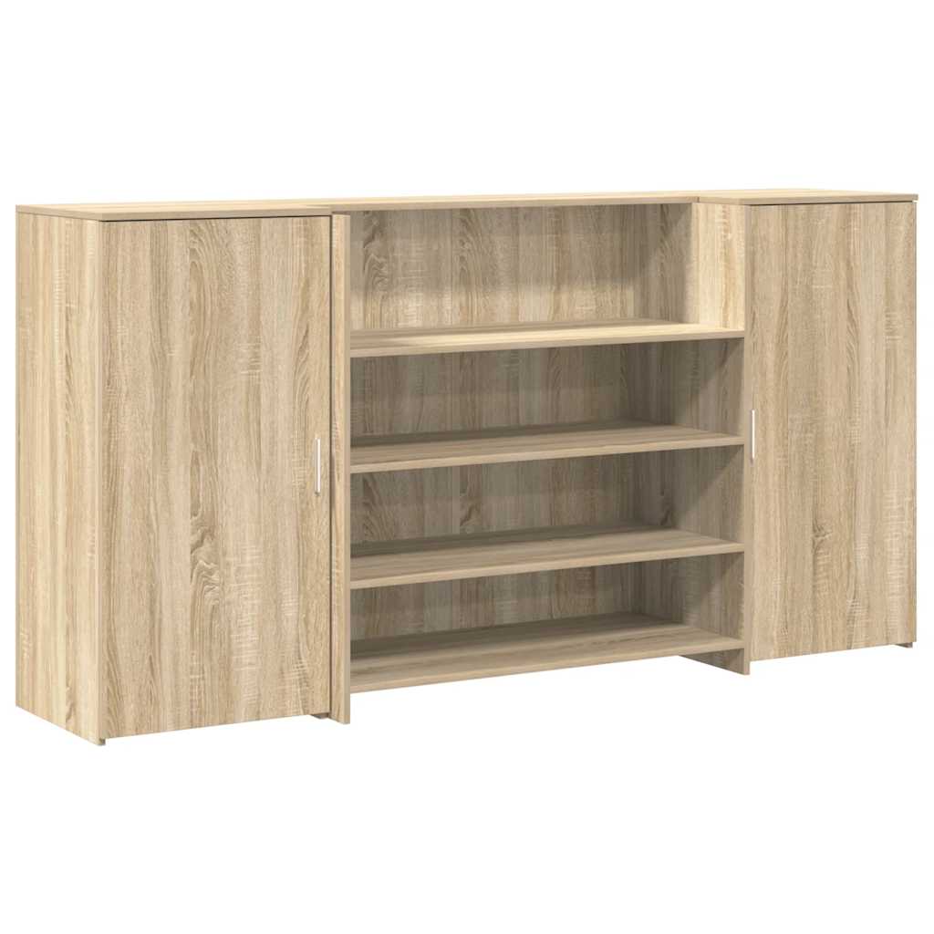 Bureau réception chêne sonoma 200x50x103,5 cm bois d'ingénierie