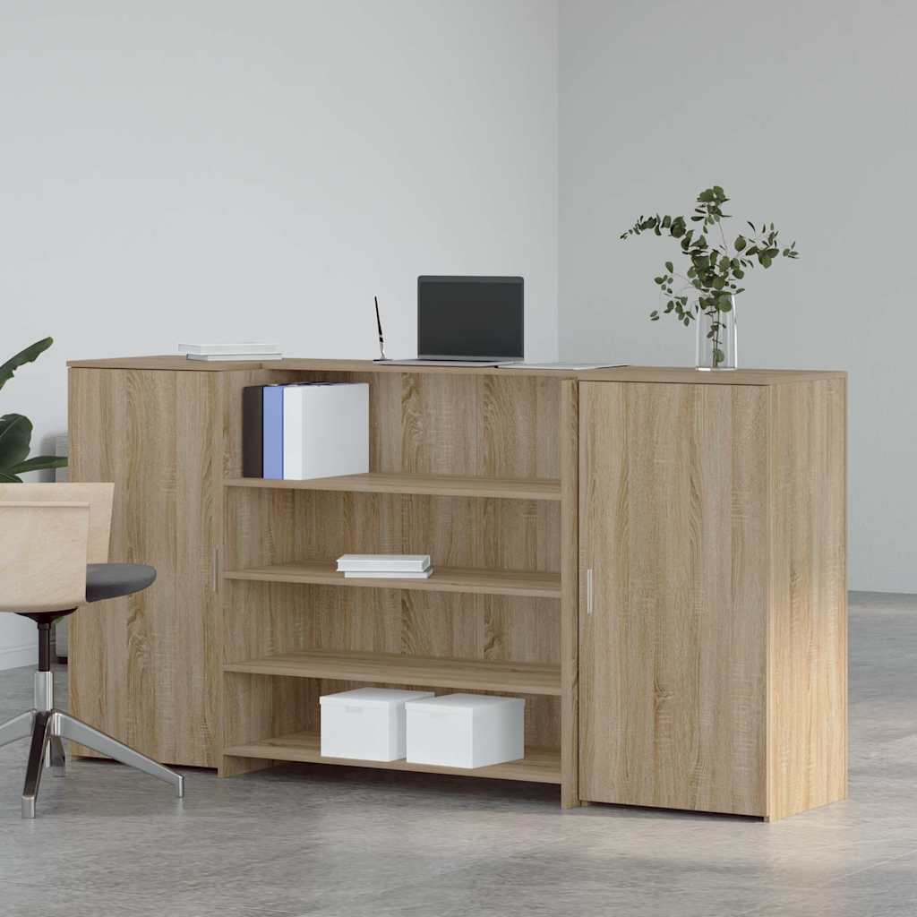 Bureau réception chêne sonoma 200x50x103,5 cm bois d'ingénierie