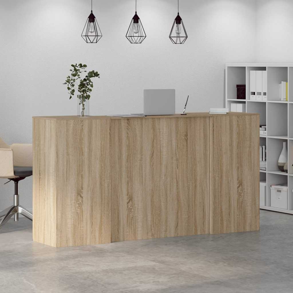 Bureau réception chêne sonoma 200x50x103,5 cm bois d'ingénierie