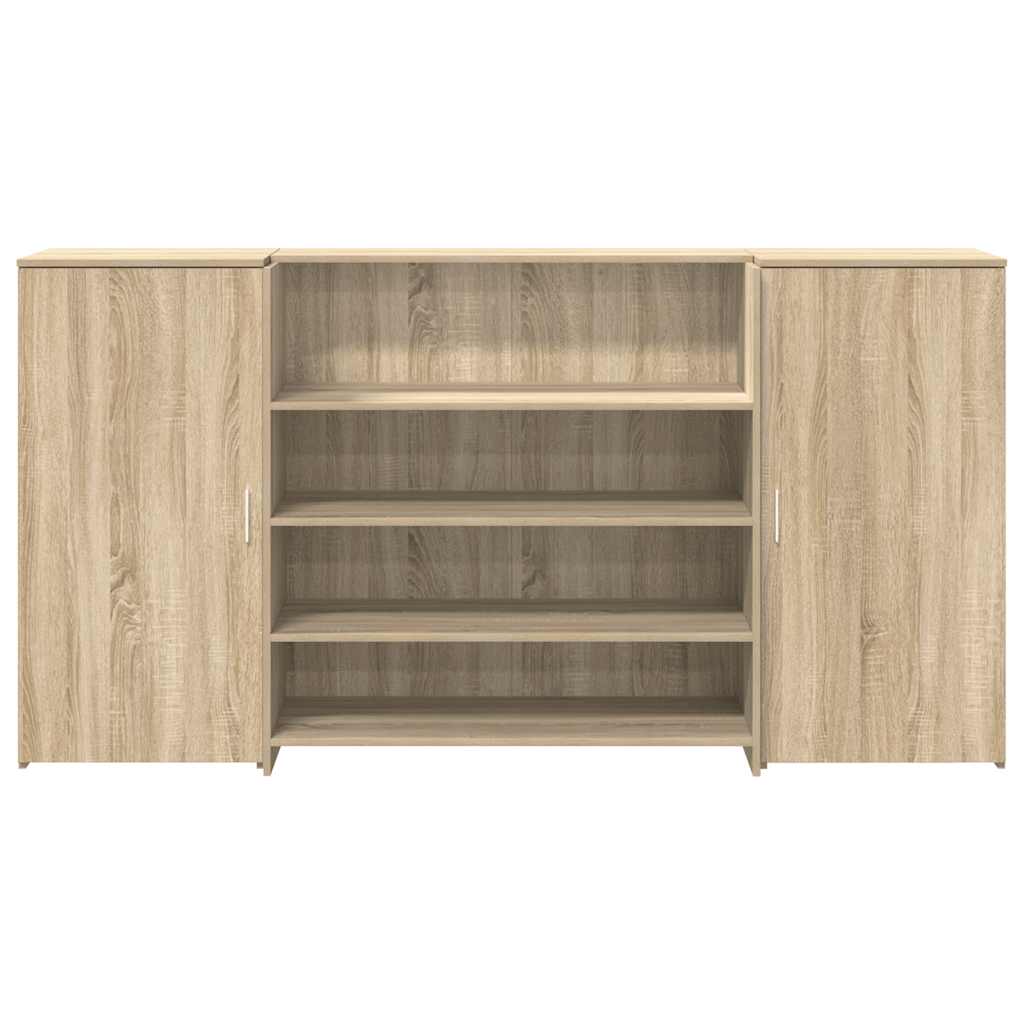 Bureau réception chêne sonoma 200x50x103,5 cm bois d'ingénierie
